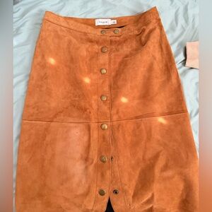 Coach 1941 Lamb Suede Snap Front Skirt Size 6 | Retail $460 |